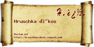 Hruschka Ákos névjegykártya